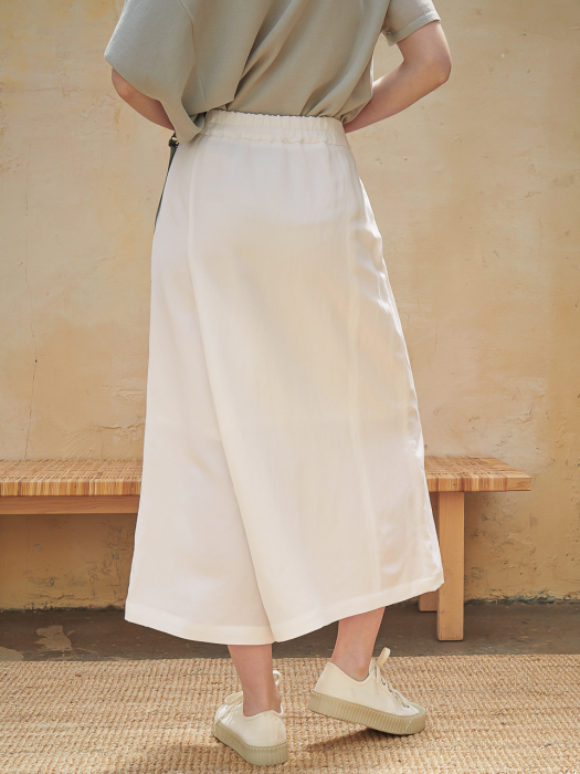Skirt Detail Wide Pants_ Ivory