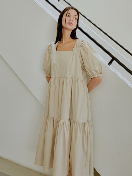 Lovely shirring long dress (3color)