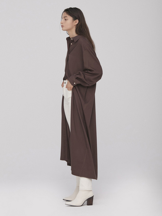 Lena Long Shirt Dress_Brown