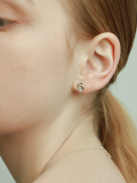 Mini silver snake earrings