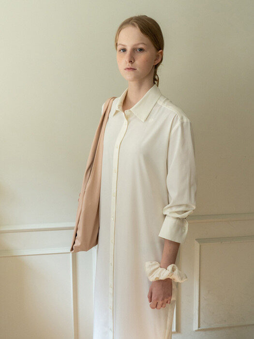 silky shirtdress (ivory)