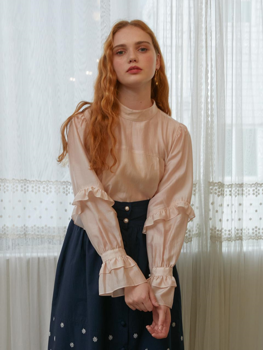 APRICOT SHIMMERING BLOUSE