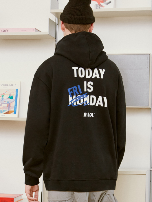 (HD-20722) R:LOL TODAY IS FRIDAY HOOD T-SHIRT BLACK