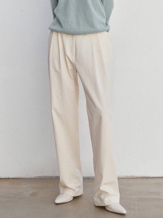 WIDE TWO BUTTON PANTS_CREAM