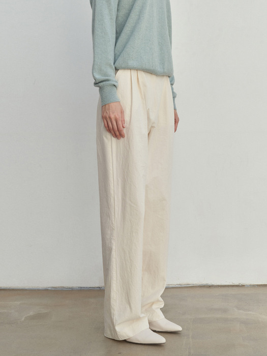 WIDE TWO BUTTON PANTS_CREAM