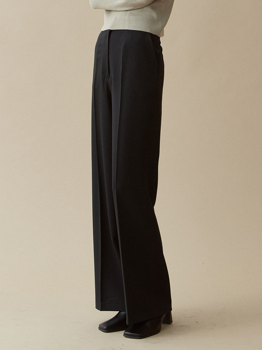 V.basic straight pants (black)