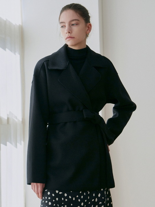 MINIMAL ROBE HALF JACKET_BLACK