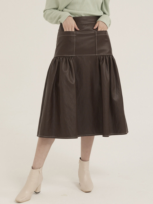 chocolate volume stitch skirt