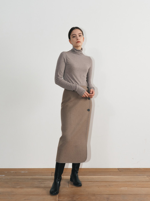 Wool wrap Skirt(sepia)