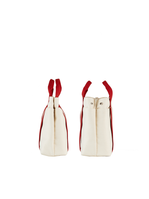 Stacey Daytrip Tote Canvas M Ivory_Red