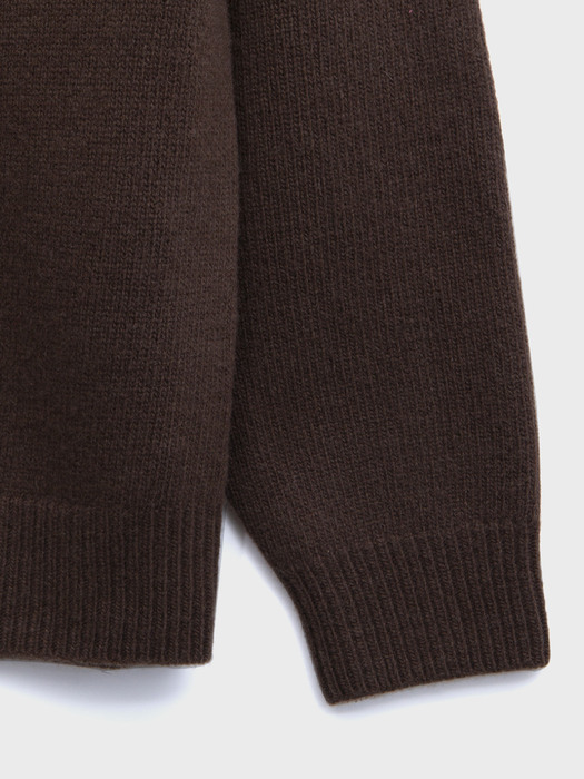 DROP SHOULDER ROUND KNIT [Brown]