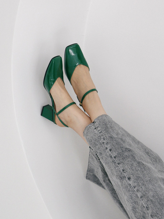 LUCY strap backless pumps_cb0029_green