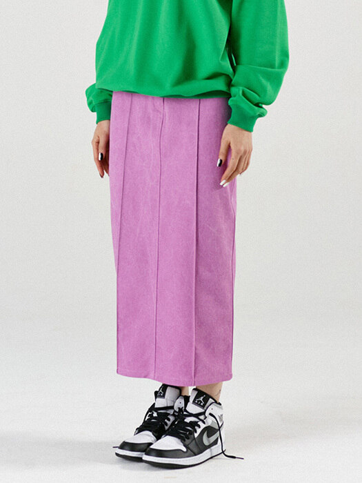 Pintuck Maxi Skirt Pink