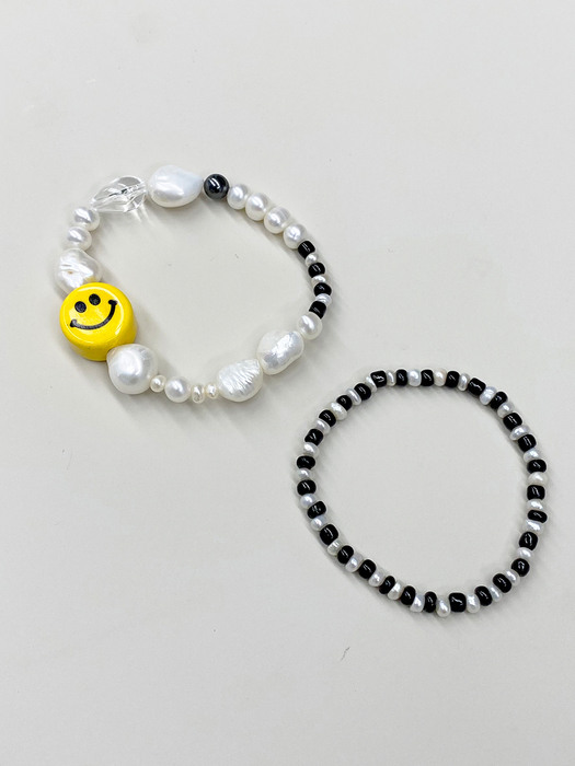 [2SET]Big Smile Pearl Bracelet