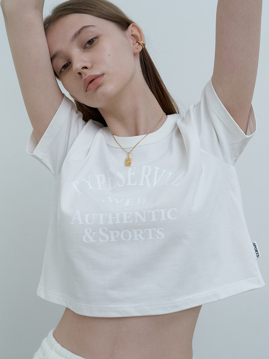 Actinol Arch Logo Crop T-Shirt (Off White)