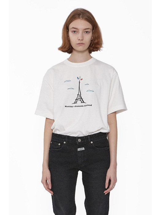 MARITHE TOWER TEE off white