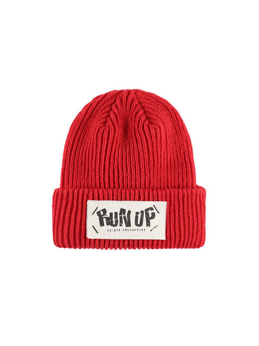 UL:KIN X TXT_Stapler RUN UP Patch Beanie_Red