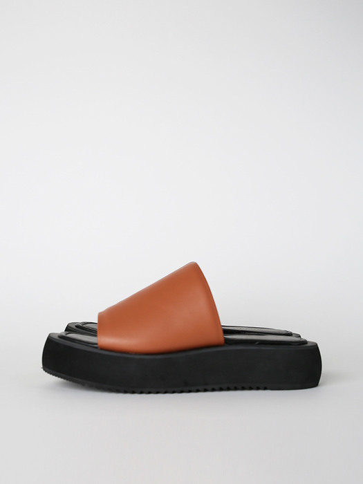 NO. Chloe Simple Platform Slide _ BROWN