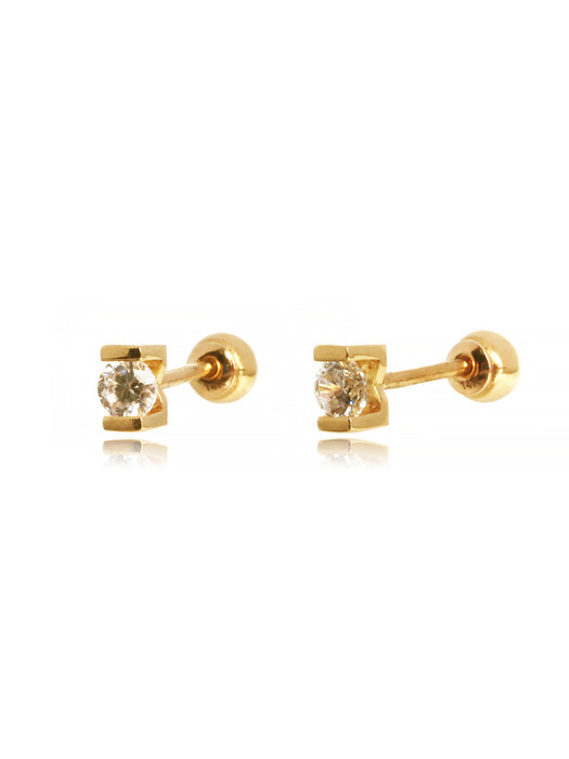 [순금58.8%]TKG_004 cubic square bar Piercing 14k 골드귀걸이