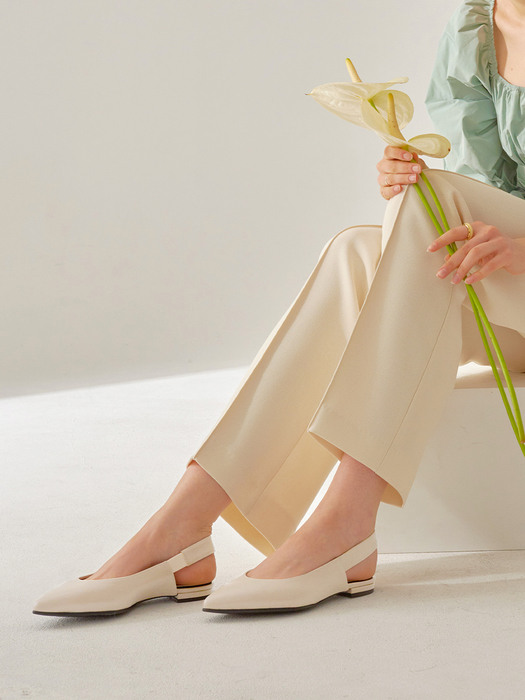 [리퍼브][225,235,250]ANGELA FLAT SLINGBACK(Ivory)