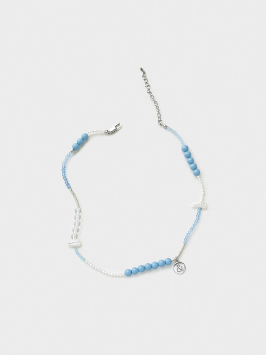 milkball mix necklace (blue)
