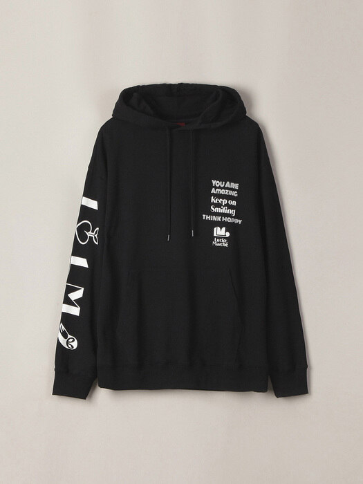 Oversized Hooded Sweatshirt with LM Message_LQTAW20110BKX