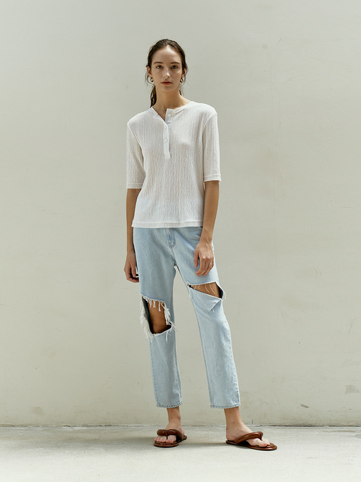 PLEATED T-SHIRT WHITE