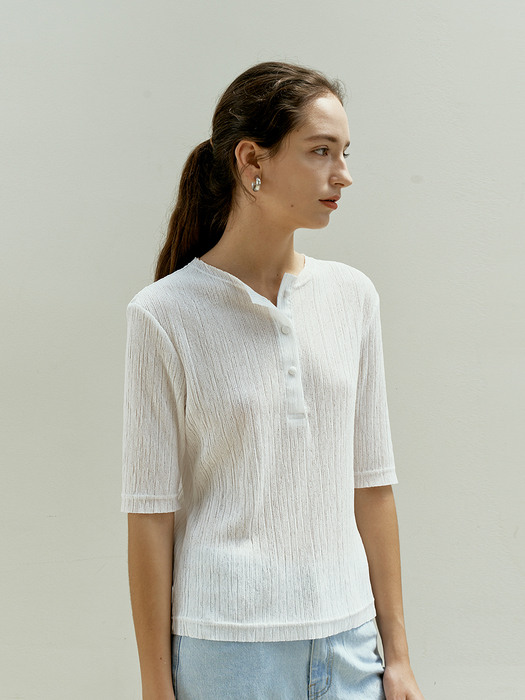 PLEATED T-SHIRT WHITE