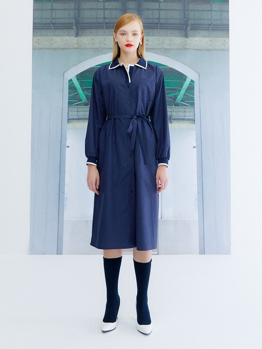 PIQUE SHIRTS DRESS_NAVY