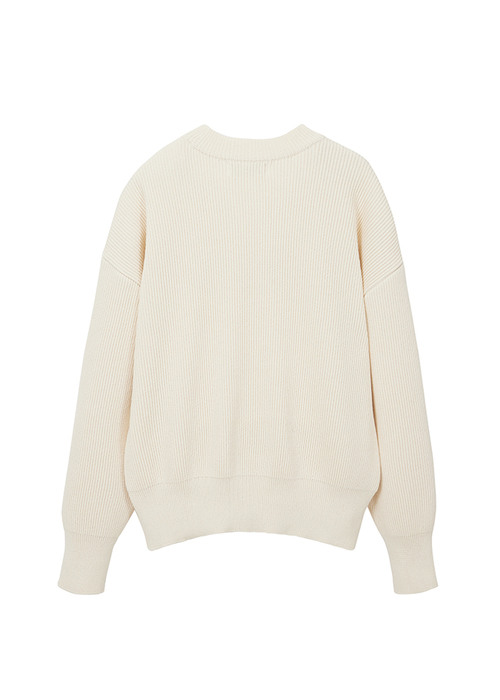 COTTON KNIT PULLOVER / ECRU