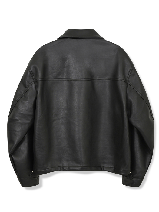 SP VEGAN LEATHER MINIMAL ZIP JACKET