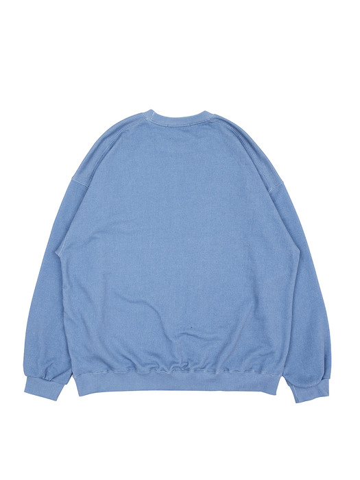 [EXCLUSIVE]PET CLUB PIGMENT SWEATSHIRT, BLUE