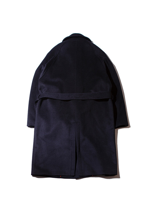 SOFT WOOL DOUBLE BREASTED COAT (Dark navy)