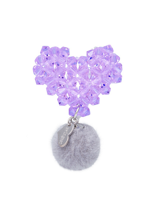 Puffy Heart Beads Ring (Lavender)