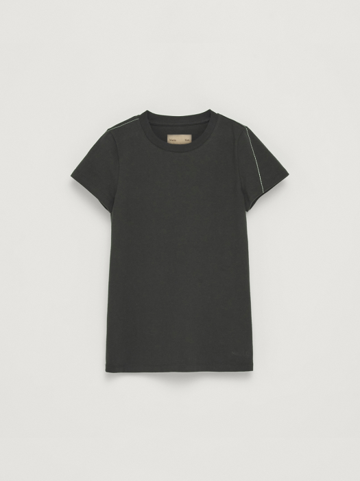 STITCH BASIC TOP IN CHARCOAL