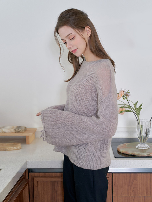 AGATHA SWEATER IN LILAC GRAY