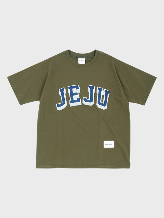 【 PROJECT】Jeju Dawn Logo T-Shirt 아일랜드 프로젝트]JEJU Dawn Logo T-Shirt - Khaki