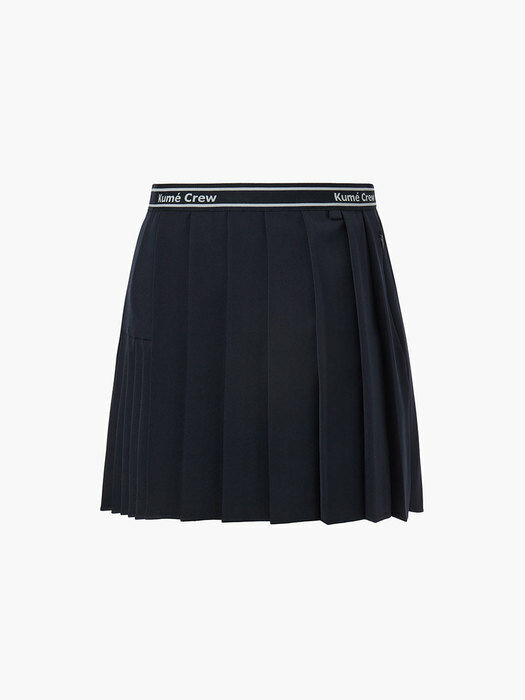LOGO PLEATED SKIRT WITH ELASTIC BAND, NAVY