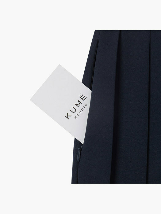 LOGO PLEATED SKIRT WITH ELASTIC BAND, NAVY