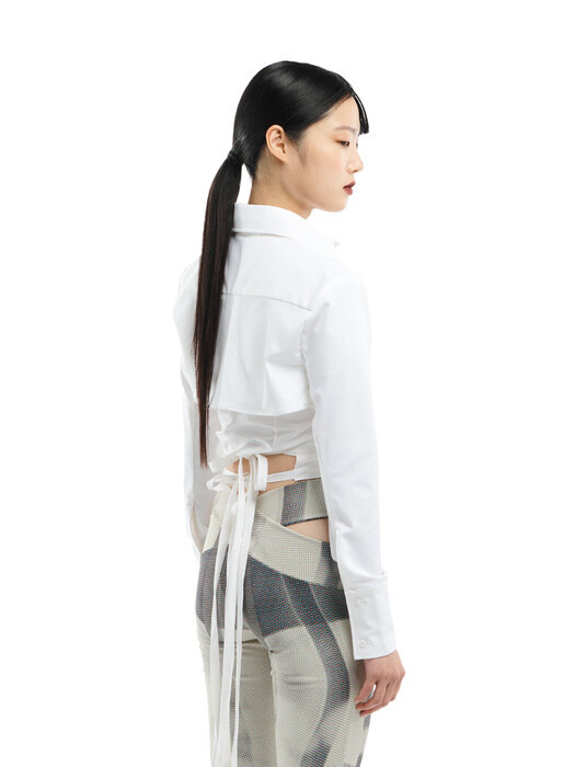 CROPPED SHIRT & WRAPPED INNER SET_OFF WHITE