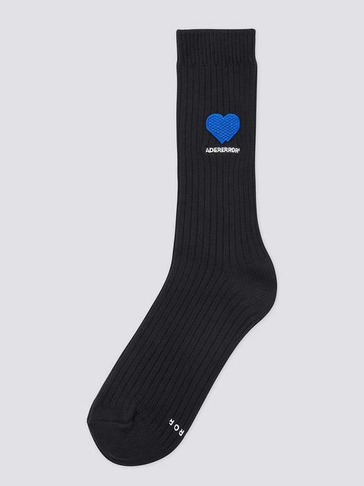Twin heart logo socks Noir
