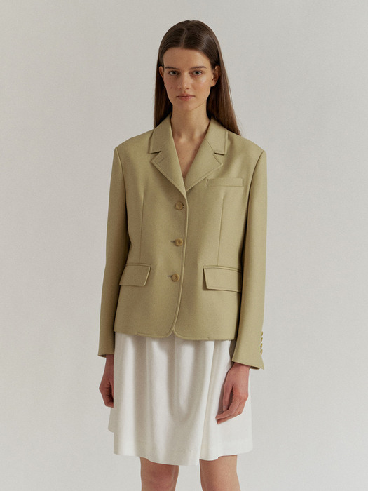 Gaia Wool Jacket in Lime