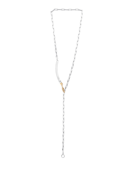 [Silver 925] two-toned long-bar necklace
