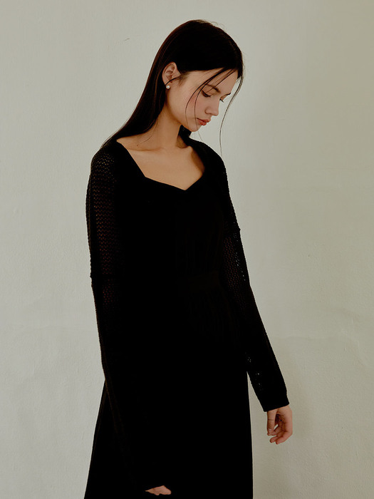 Summer knit bolero (black)