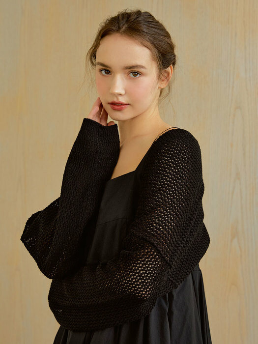 Summer knit bolero (black)