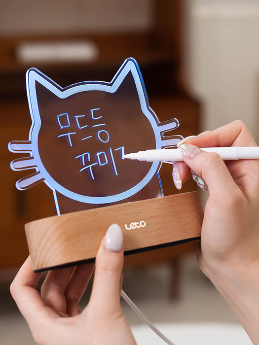 DIY LED 고양이 아크릴 무드등 조명 LML-CA26 메모장