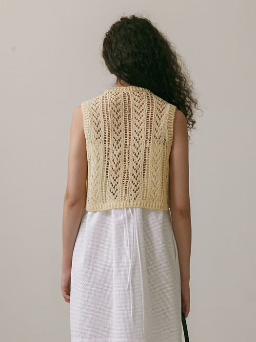 22SS_OEF Summer Knit Vest (Yellow)