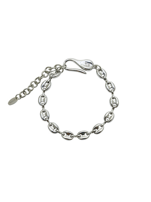 Silver small pignose chain bracelet