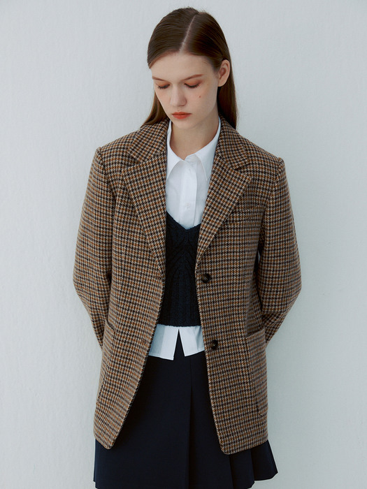 Wool Tailored Jacket_HOUNDSTOOTH