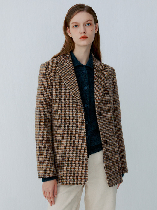 Wool Tailored Jacket_HOUNDSTOOTH
